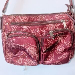 Floral Burgundy Crossbody Women's Bag